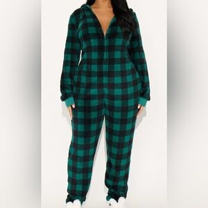 Green and Black Plaid Onesie